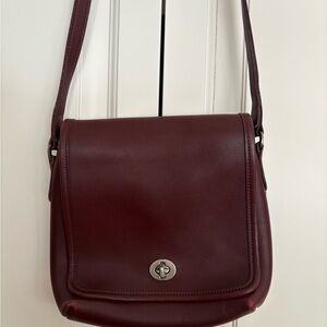 Coach Deep Red Leather Shoulder Bag